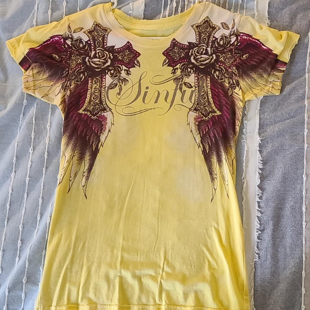 Sinful Winged Cross Tee